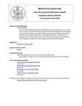 Legislative History:  Resolve, Directing the Department of Public Safety, Bureau of State Police to Provide On-line Access to Sex Offender and Sexually Violent Predator Registration Information (HP563)(LD 758)