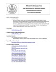 Legislative History: An Act To Protect Health Care Practitioners Responding to Public Health Threats (HP623)(LD 846) by Maine State Legislature (121st: 2002-2004)