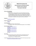 Legislative History: Resolve, To Create a Study Committee To Consider Bay Management Planning (SP360)(LD 1088) by Maine State Legislature (121st: 2002-2004)