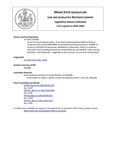 Legislative History: An Act To Ensure Boating Safety (HP1001)(LD 1366) by Maine State Legislature (121st: 2002-2004)