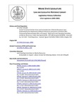 Legislative History: An Act To Correct Certain Errors and Inconsistencies in Marine Resources Laws (HP1280)(LD 1758) by Maine State Legislature (121st: 2002-2004)