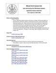 Legislative History: Resolve, Regarding Legislative Review of Portions of Chapter 360: Responsibilities of Manufacturers, Distributors, Dealers and Redemption Centers under the Returnable Beverage Container Law, a Major Substantive Rule of the Department of Agriculture, Food and Rural Resources (HP1354)(LD 1831) by Maine State Legislature (121st: 2002-2004)