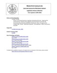Legislative History: Resolve, Concerning Payments to Legislators during Special Session (HP1366)(LD 1840) by Maine State Legislature (121st: 2002-2004)