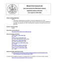 Legislative History: Joint Order, Establishing the Committee to Study the Implementation of the Privatization of the State's Wholesale Liquor Business (SP552) by Maine State Legislature (121st: 2002-2004)