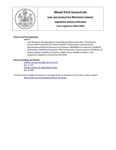 Legislative History: Joint Resolution Recognizing and Supporting Healthy Communities (SP679) by Maine State Legislature (121st: 2002-2004)