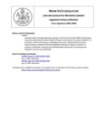 Legislative History: Joint Resolution Recognizing Jackie Calcagni (SP807) by Maine State Legislature (121st: 2002-2004)