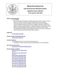 Legislative History: Resolve, Directing the Department of Health and Human Services To Report on Certain MaineCare Practices (SP82)(LD 229) by Maine State Legislature (122nd: 2004-2006)