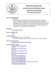 Legislative History: An Act To Authorize the Regulation of Firearms on Public Property (SP106)(LD 344) by Maine State Legislature (122nd: 2004-2006)