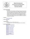 Legislative History: An Act To Require That the Department of Health and Human Services Include a Bureau of Elder Services (HP262)(LD 349) by Maine State Legislature (122nd: 2004-2006)