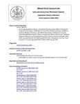 Legislative History: An Act Regarding Bail Conditions (HP270)(LD 357) by Maine State Legislature (122nd: 2004-2006)