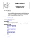 Legislative History: An Act To Achieve Compliance with the Interstate Lobster Fishery Management Plan (SP120)(LD 373) by Maine State Legislature (122nd: 2004-2006)