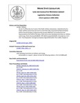 Legislative History: An Act To Efficiently Use Funds of the Public Utilities Commission (HP611)(LD 860) by Maine State Legislature (122nd: 2004-2006)