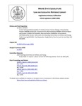 Legislative History: An Act To Require Municipalities To Institute Sewer Service Charges (SP369)(LD 1052) by Maine State Legislature (122nd: 2004-2006)