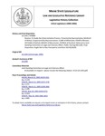 Legislative History: Resolve, To Study the Citizen Initiative Process (HP889)(LD 1292) by Maine State Legislature (122nd: 2004-2006)