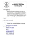 Legislative History:  Resolve, Establishing an Experimental Moose Lottery for Southern Maine (HP911)(LD 1313)