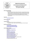 Legislative History: An Act To Permit Recording Proceedings of the Legislature (HP913)(LD 1315) by Maine State Legislature (122nd: 2004-2006)