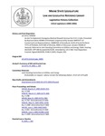 Legislative History: An Act To Implement Emergency Medical Dispatch Services for E-9-1-1 Calls (HP959)(LD 1373) by Maine State Legislature (122nd: 2004-2006)