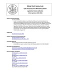 Legislative History: An Act To Establish a Maternal and Infant Death Review Panel (HP984)(LD 1420) by Maine State Legislature (122nd: 2004-2006)