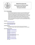 Legislative History: Resolve, Directing the Department of Professional and Financial Regulation and the Maine Community College System To Develop a Proposal To Certify Home Repair Tradespersons To Perform Limited Plumbing and Electrical Work (HP987)(LD 1423) by Maine State Legislature (122nd: 2004-2006)