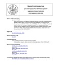 Legislative History: An Act To Enhance the Transparency of Maine's Elections (HP1059)(LD 1514) by Maine State Legislature (122nd: 2004-2006)