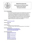 Legislative History: An Act To Establish Harbor Master Standards and Training Requirements (SP584)(LD 1603) by Maine State Legislature (122nd: 2004-2006)