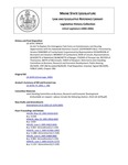 Legislative History: An Act To Replace the Interagency Task Force on Homelessness and Housing Opportunities with the Statewide Homeless Council (SP624)(LD 1678) by Maine State Legislature (122nd: 2004-2006)
