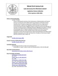 Legislative History: Resolve, Extending the Authority of the Commissioner of Administrative and Financial Services To Convey the Former Maine State Prison Property in Thomaston and the Kennebec Arsenal Property in Augusta for an Additional Five Years (HP1188)(LD 1681) by Maine State Legislature (122nd: 2004-2006)