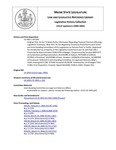 Legislative History: An Act To Make Public Information Regarding Financial Interests Affecting Legislative Testimony (HP1395)(LD 1993) by Maine State Legislature (122nd: 2004-2006)