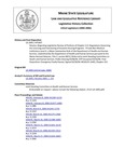 Legislative History: Resolve, Regarding Legislative Review of Portions of Chapter 113: Regulations Governing the Licensing and Functioning of Assisted Housing Programs - Private Non-Medical Institutions Level II, a Major Substantive Rule of the Department of Health and Human Services (HP1407)(LD 2005) by Maine State Legislature (122nd: 2004-2006)