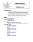 Legislative History: Resolve, Regarding Legislative Review of Portions of Chapter 113: Regulations Governing the Licensing and Functioning of Assisted Housing Programs: Level IV Residential Care Facilities, a Major Substantive Rule of the Department of Health and Human Services (HP1408)(LD 2006) by Maine State Legislature (122nd: 2004-2006)