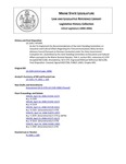 Legislative History: An Act To Implement the Recommendations of the Joint Standing Committee on Education and Cultural Affairs Regarding the Telecommunications Relay Services Advisory Council Pursuant to Reviews Conducted under the State Government Evaluation Act (HP1495)(LD 2105) by Maine State Legislature (122nd: 2004-2006)