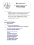 Legislative History: Joint Order, Directing the Joint Standing Committee on Marine Resources to Report Out an Emergency Bill Relating to Elver Fishing (HP1414) by Maine State Legislature (122nd: 2004-2006)