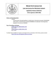 Legislative History: Joint Resolution Recognizing Maine's Credit Unions (HP1450) by Maine State Legislature (122nd: 2004-2006)