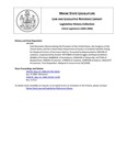 Legislative History: Joint Resolution Memorializing the President of the United States, the Congress of the United States and the United States Department of Justice to Establish Satellite Voting for Displaced Victims of Hurricane Katrina (HP1508) by Maine State Legislature (122nd: 2004-2006)