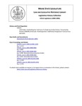 Legislative History: Joint Order, Establishing the Task Force To Study Sea Urchin Fishery (SP633) by Maine State Legislature (122nd: 2004-2006)
