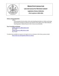 Legislative History: Communication from the Chairs of the Joint Standing Committee on Utilities and Energy: Government Evaluation Act Review and Evaluation of the Office of the Public Advocate (SP813) by Maine State Legislature (122nd: 2004-2006)