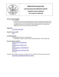 Legislative History: Resolve, To Transfer the Cliff Island Wharf from the City of Portland to the Department of Transportation (HP19)(LD 17) by Maine State Legislature (123rd: 2006-2008)