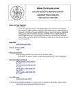 Legislative History: An Act To Impose Zero Tolerance for Methamphetamine Production (HP67)(LD 69) by Maine State Legislature (123rd: 2006-2008)