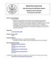Legislative History: Resolve, To Increase Public Access to Glazier Lake (HP118)(LD 126) by Maine State Legislature (123rd: 2006-2008)