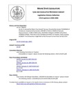 Legislative History: An Act To Amend the Maine Tree Growth Tax Law (SP75)(LD 237) by Maine State Legislature (123rd: 2006-2008)