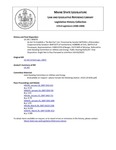 Legislative History: An Act To Establish a "Do Not Fax" List (SP79)(LD 242) by Maine State Legislature (123rd: 2006-2008)