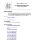 Legislative History:  An Act To Make Technical Changes to Maine's Aquaculture Statutes (HP992)(LD 1409)