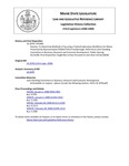 Legislative History:  Resolve, To Determine Methods of Securing a Trained Laboratory Workforce for Maine (HP1464)(LD 2078)