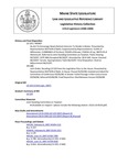 Legislative History: Joint Order, Recalling LD 529 from the Legislative Files to the House (HP1386) by Maine State Legislature (123rd: 2006-2008)