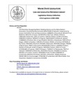 Legislative History: Joint Resolution Recognizing Maine's Banking Industry and the Maine Bankers Association (HP1634) by Maine State Legislature (123rd: 2006-2008)