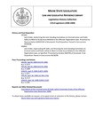 Legislative History: Joint Order, Authorizing the Joint Standing Committee on Criminal Justice and Public Safety to Meet to Study Issues Related to Sex Offender Registration Laws (HP1665) by Maine State Legislature (123rd: 2006-2008)
