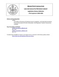 Legislative History: Joint Order on Provision of Telephone Service to Legislators and Indian Representatives (SP5) by Maine State Legislature (123rd: 2006-2008)