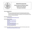 Legislative History: Joint Order, Repealing and Replacing Joint Rule 353 Regarding Legislative Studies (SP663) by Maine State Legislature (123rd: 2006-2008)