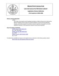 Legislative History: Joint Order, Directing the Joint Standing Committee on Marine Resources to Review the Options Available for the Long-term Support of Maine's Commercial Groundfishing Industry, and Authorizing the Committee to Submit Legislation (SP689) by Maine State Legislature (123rd: 2006-2008)