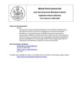 Legislative History: Joint Resolution Memorializing the Delegation of the 2007 New England Fishery Management Council to Use the Area Management Concept for Groundfish Management (SP702) by Maine State Legislature (123rd: 2006-2008)